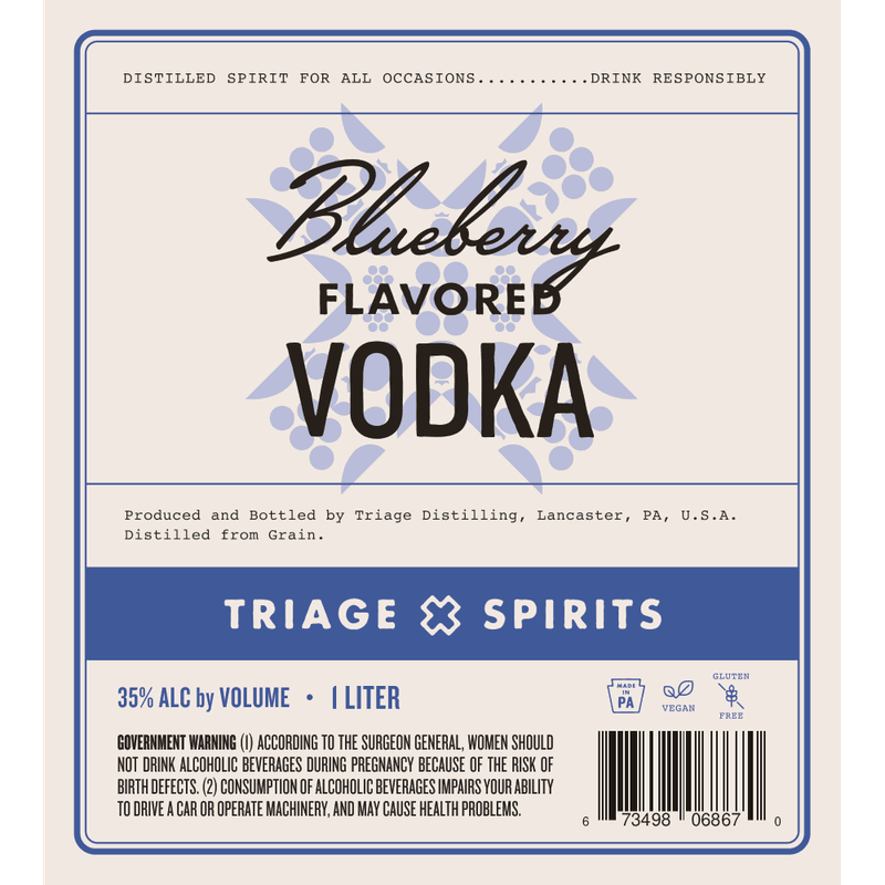 Blueberry Vodka label