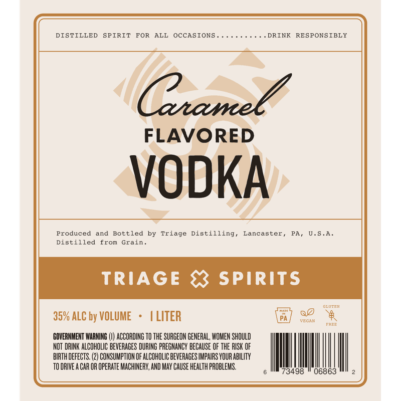 Caramel Vodka label
