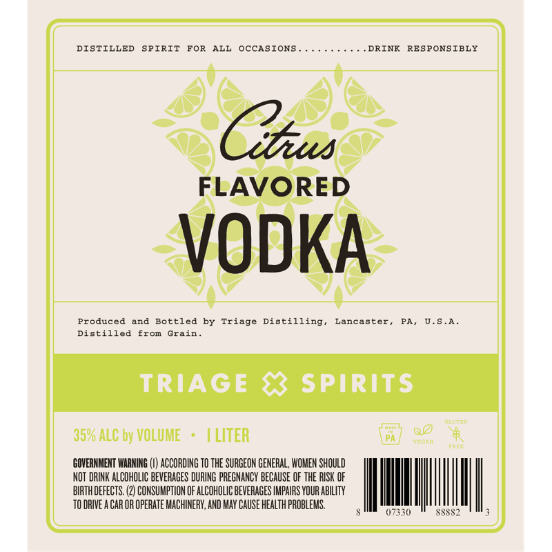 Citrus Vodka label