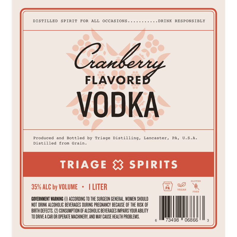 Cranberry Vodka label