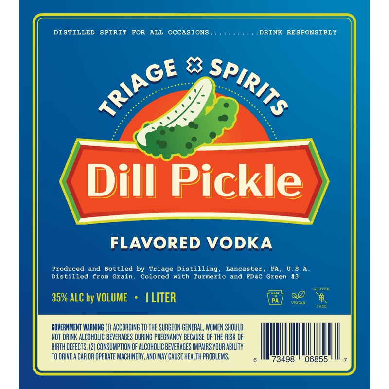Dill Pickle Vodka label