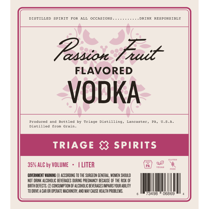 Passionfruit Vodka label