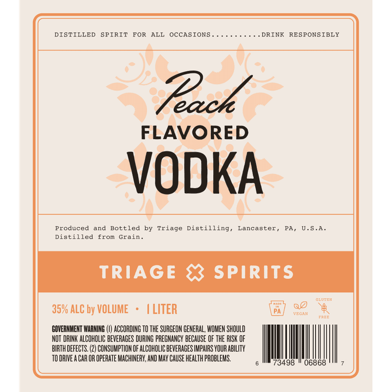 Peach Vodka label