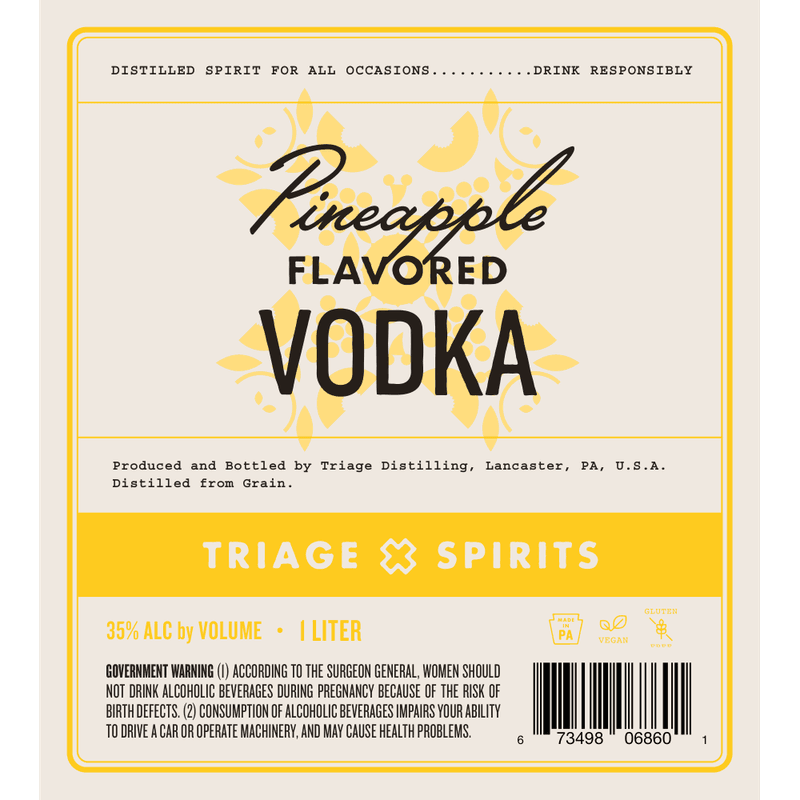 Pineapple Vodka label