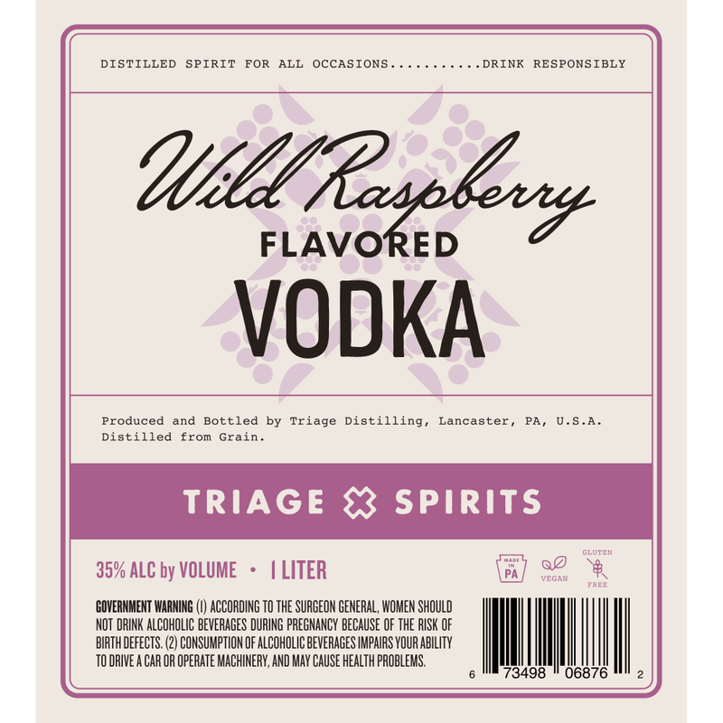 Raspberry Vodka label