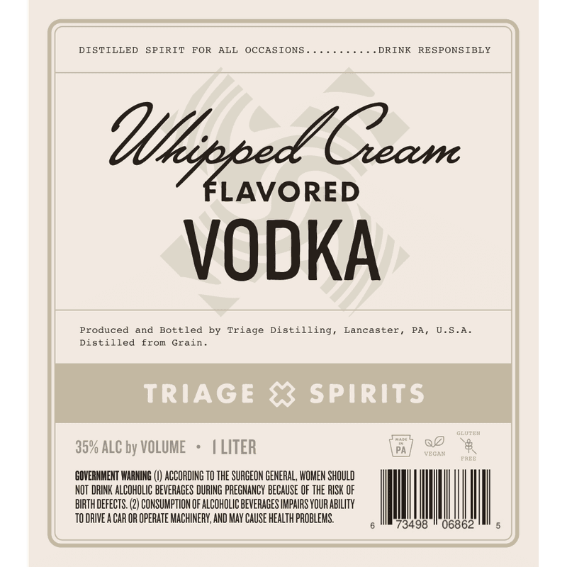 Whipped Vodka label